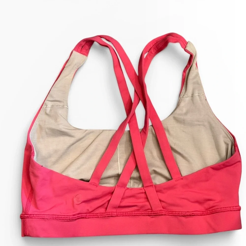 Lululemon Free To Be Wild Sports Bra Pink Strappy Yoga Shelf Bra Size 6 Athletic - Picture 2 of 5
